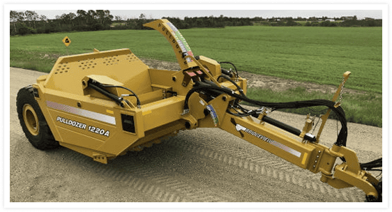 Rear view of Pulldozer 1220A scraper in field