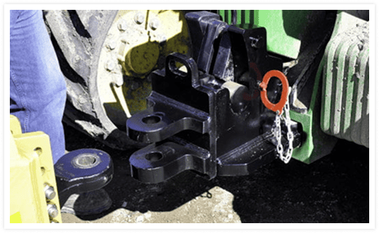 Pulldozer scraper tractor hitch attachment