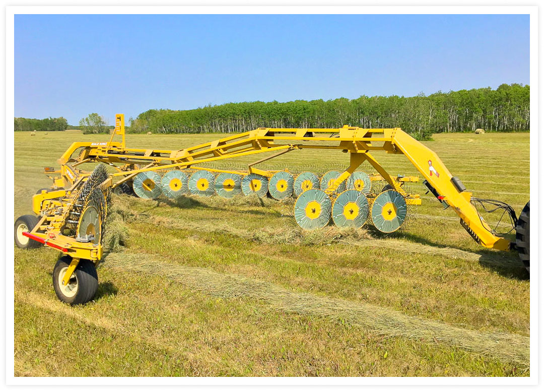 Specifications for carted wheel rake setup